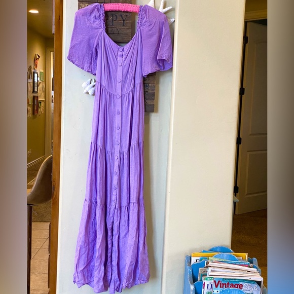 FRNCH Paris NWOT purple prairie maxi dress - Picture 16 of 16